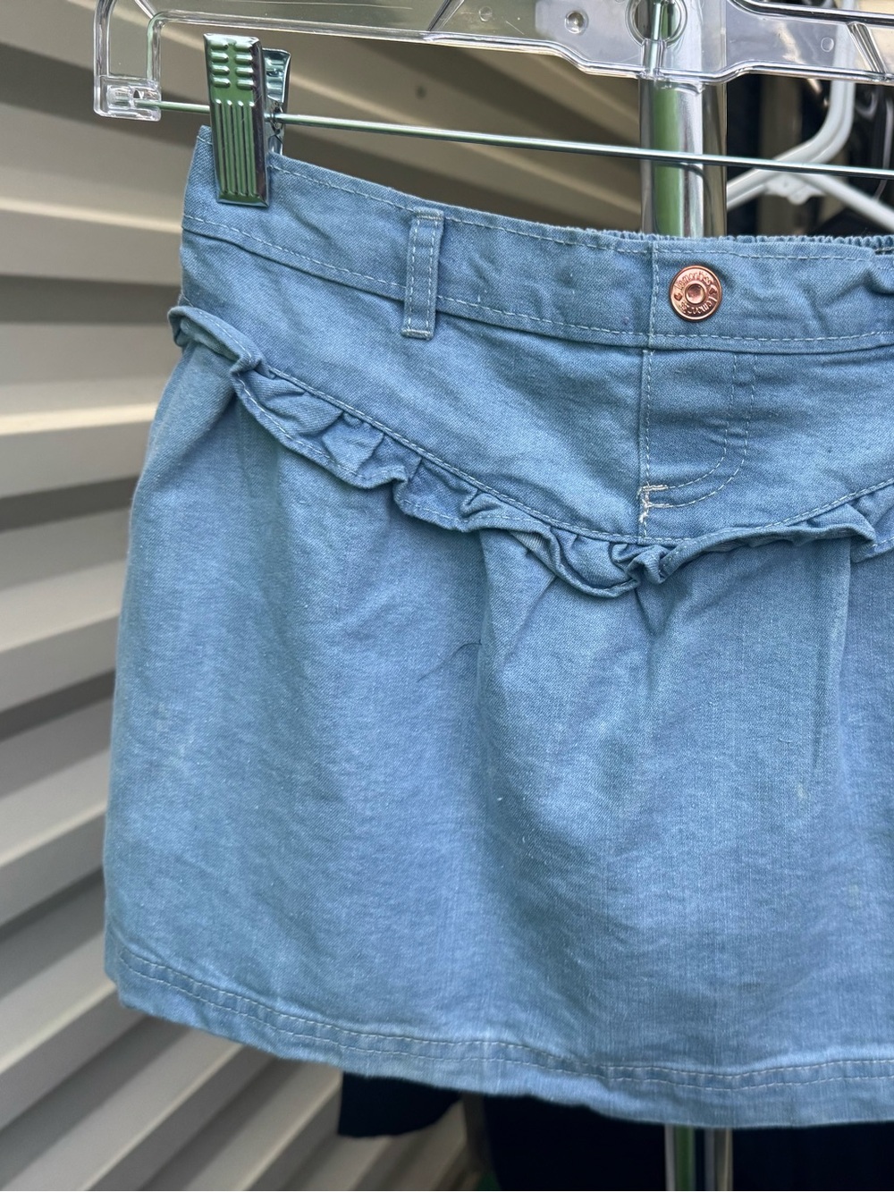 Girls Jean skirt with a ruffle-6x